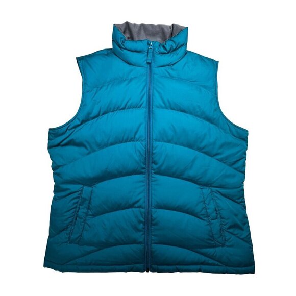 Lands' End Down Puffer Vest Womens Size Large 14-16 Zip Front